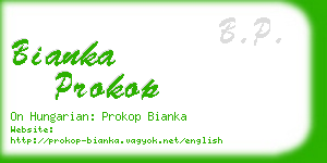 bianka prokop business card